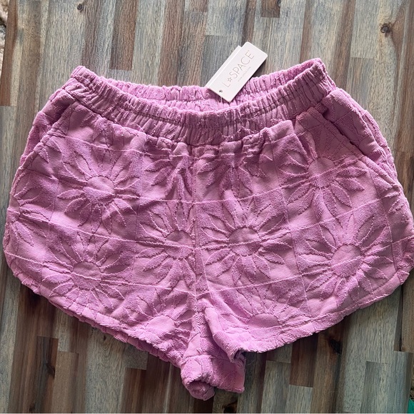 L*Space High Waist Textured Shorts - Light Pink - Picture 3 of 10